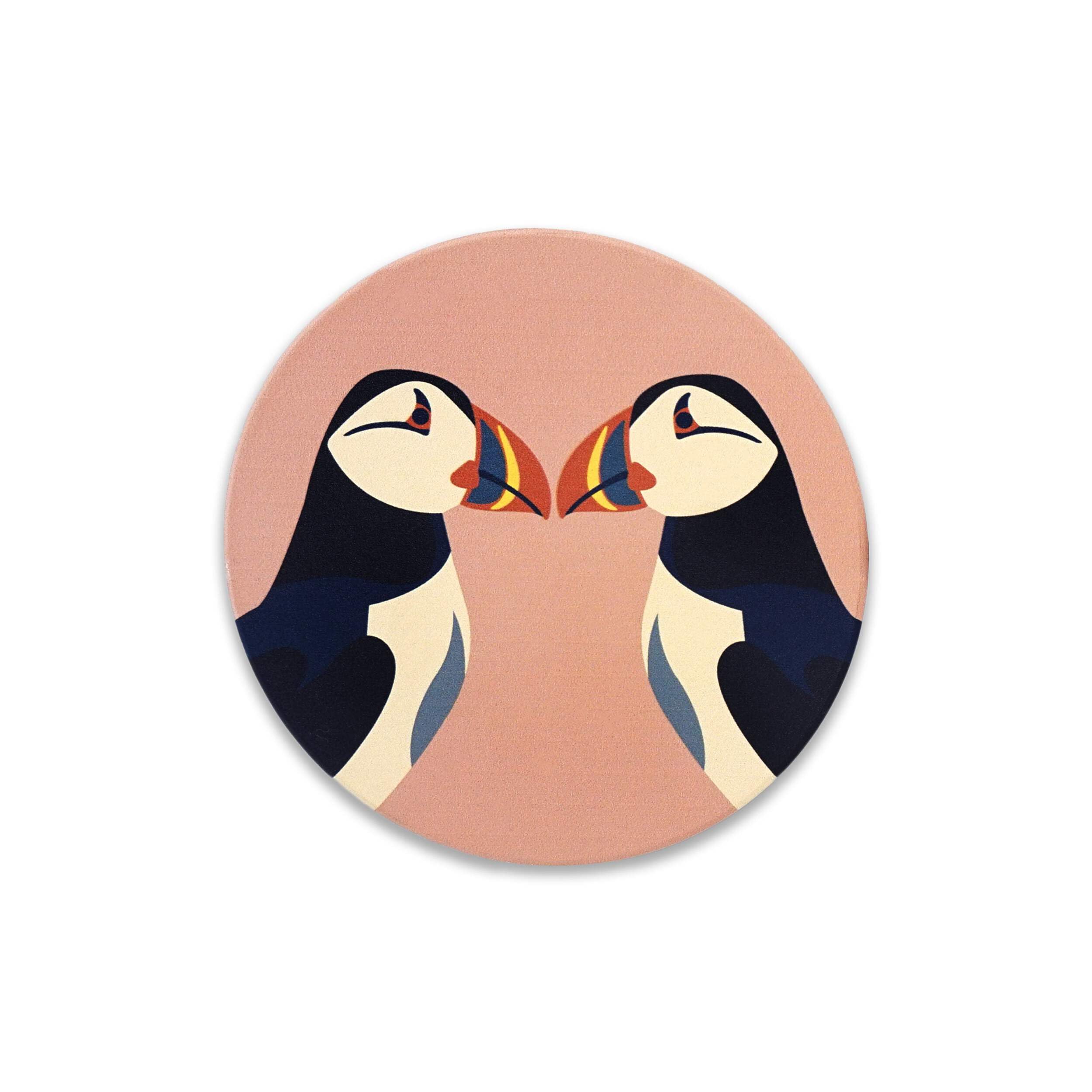 RSPB - Coasters - Coaster Single (Ceramic) - RSPB (Puffin) blush