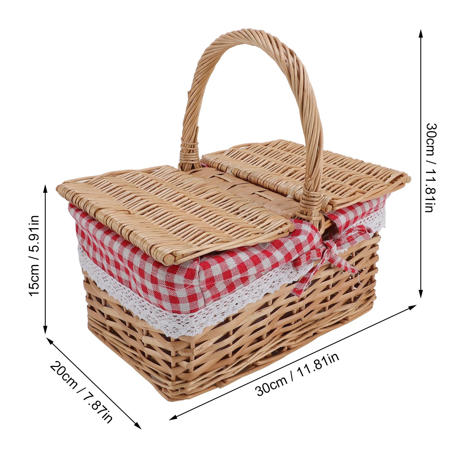 Sonew Cesto in Rattan da Picnic con Rivestimento Rimovibile in (Griglia