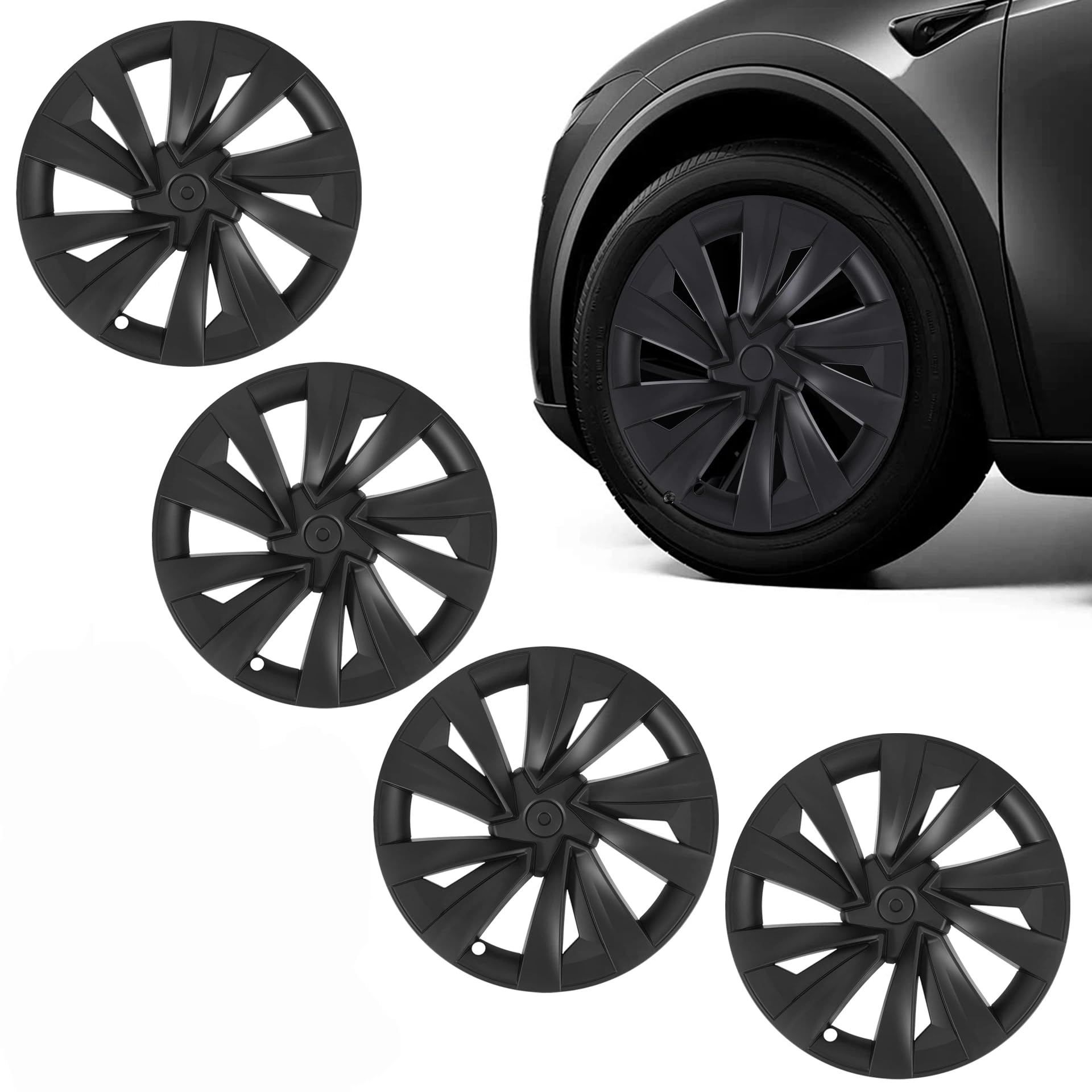 Photo 1 of 19 Inch Tesla Model Y Wheel Covers,Hub Protection Accessory,Premium Hubcaps
