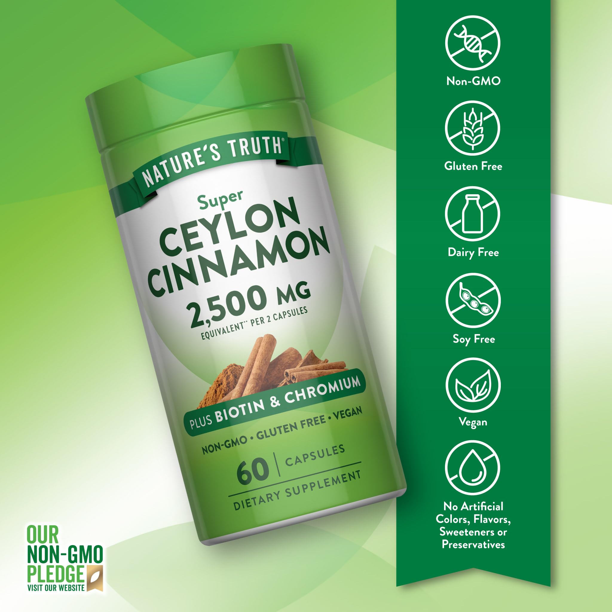 Nature's Truth Ceylon Cinnamon Capsules | Plus Chromium and Biotin — Amazon image 3