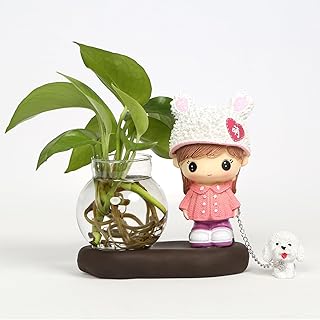 Cartoon Resin Plant Glass Container, Glass Flowerpot, hydroponic vase, L...