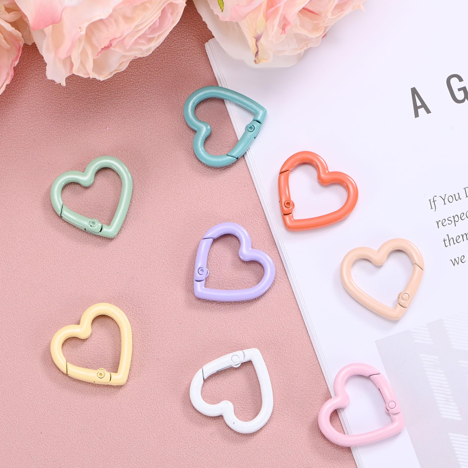 Heart Shaped Snap Clip - Trigger Keychain Clip Spring Snap Hook Use for Backpacks Key Chains