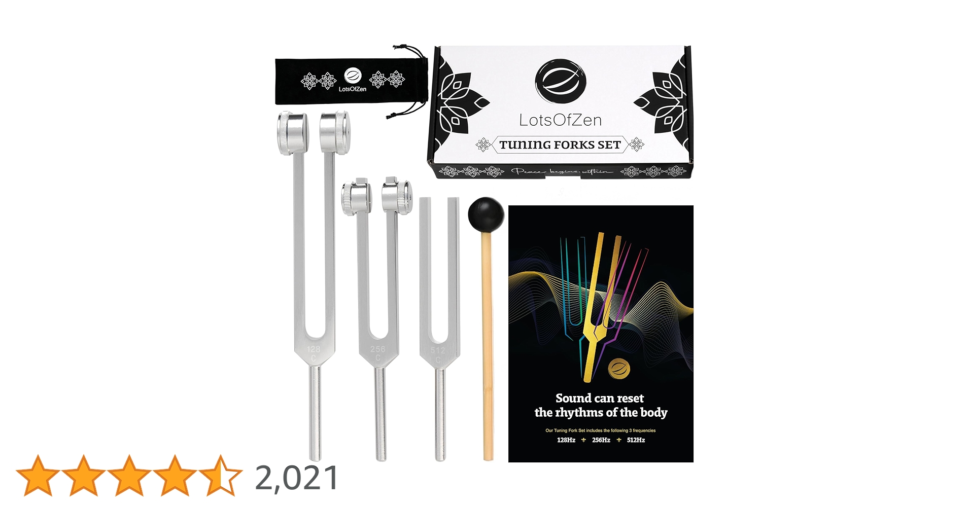 Amazon | ヒーリング用音叉（128Hz、256Hz、512Hz）— チャクラ