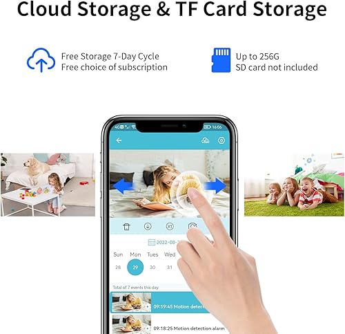 Miniatura 6 de VSTARCAM Cámara para mascotas con láser, 3MP 2.4GHz WiFi interactivo perro y gato juguete láser con visión nocturna, alertas de detección de