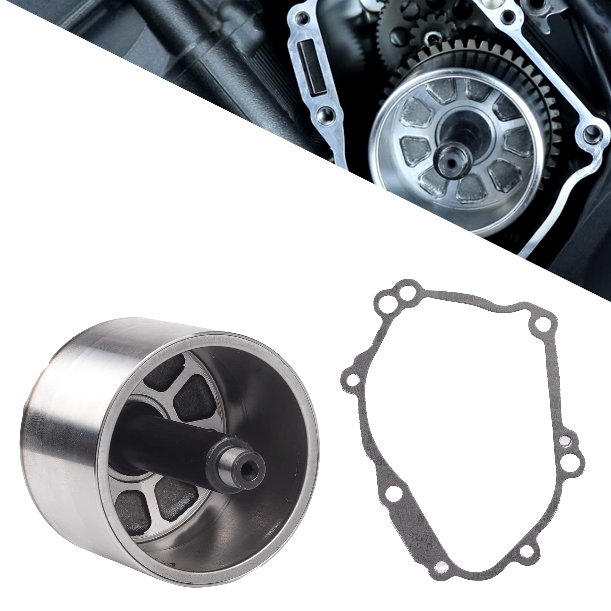 Dasbecan Stator Flywheel Rotor + Gasket Compatible with Yamaha YZF R1 FZS1 FZ1 FZ8 Replaces 5VY-8145