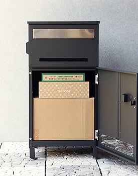 Amazon.co.jp: MOJYU 宅配ボックス付ポスト Marisa ディムグレー