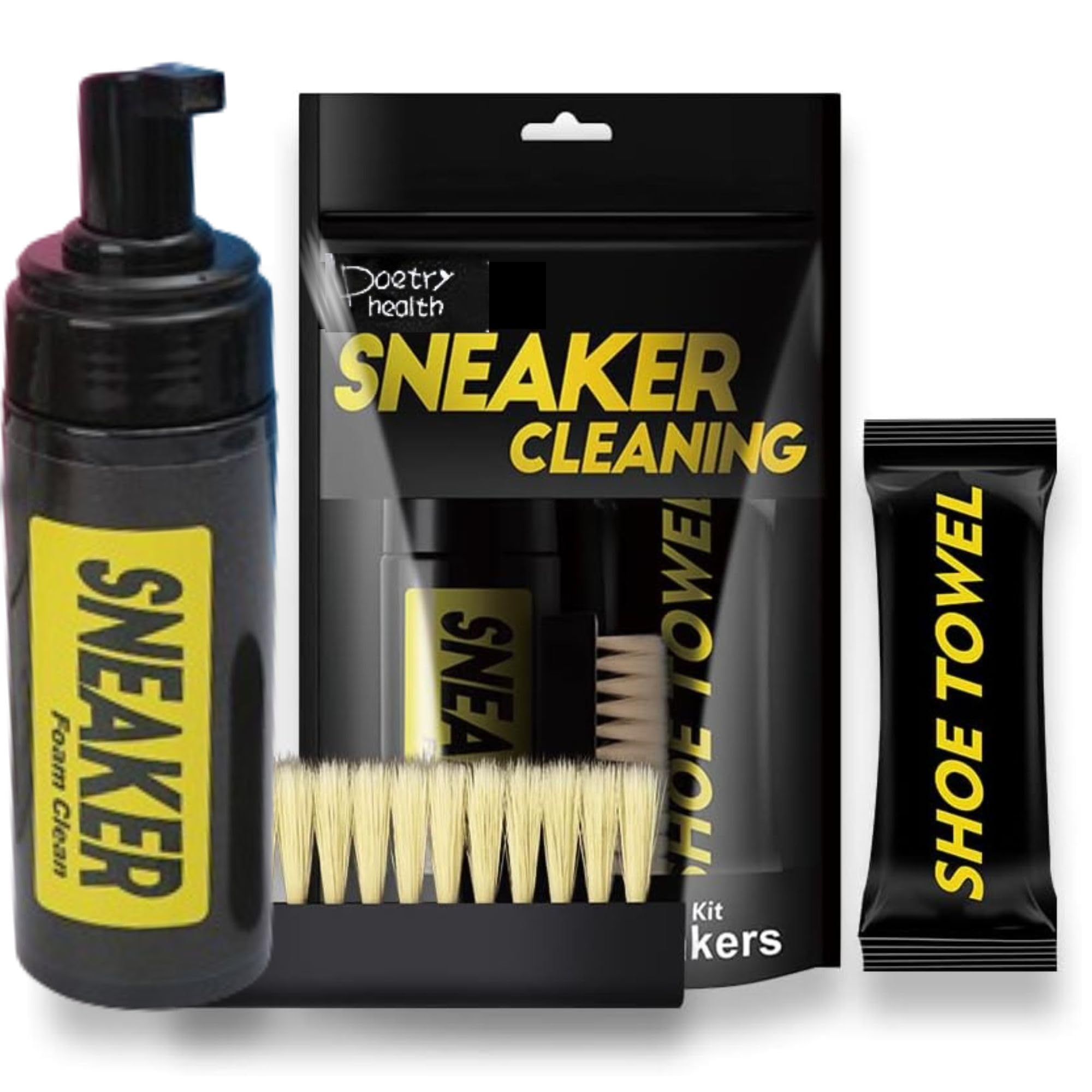 AWHUltimate Sneaker Cleaning Kit: Multi-Purpose Cleaner with Foam Brush, Scrubber, Spray, Shoe Shine, Polish, and Boot Cleaner – Complete Footwear Care Accessories
