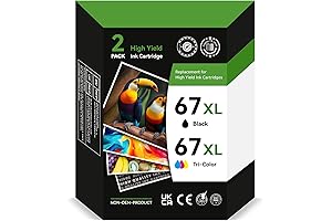 HP 67XL Ink Cartridges Black/Color Combo Pack for Envy DeskJet Printer