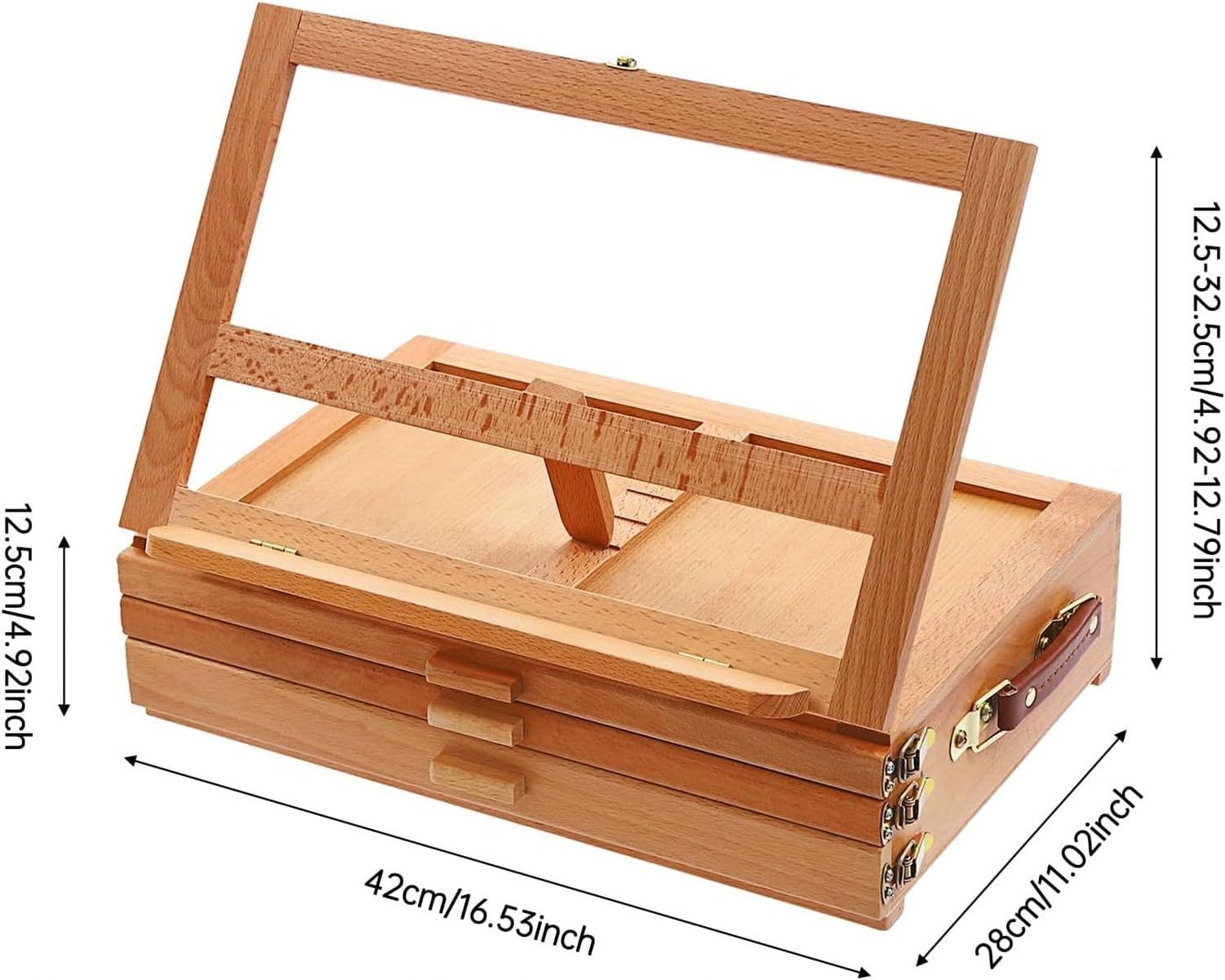 Chevalet de Table en Bois réglable 42 x 28 x 32,5 cm, chevalet de Box pour Peinture et Dessin