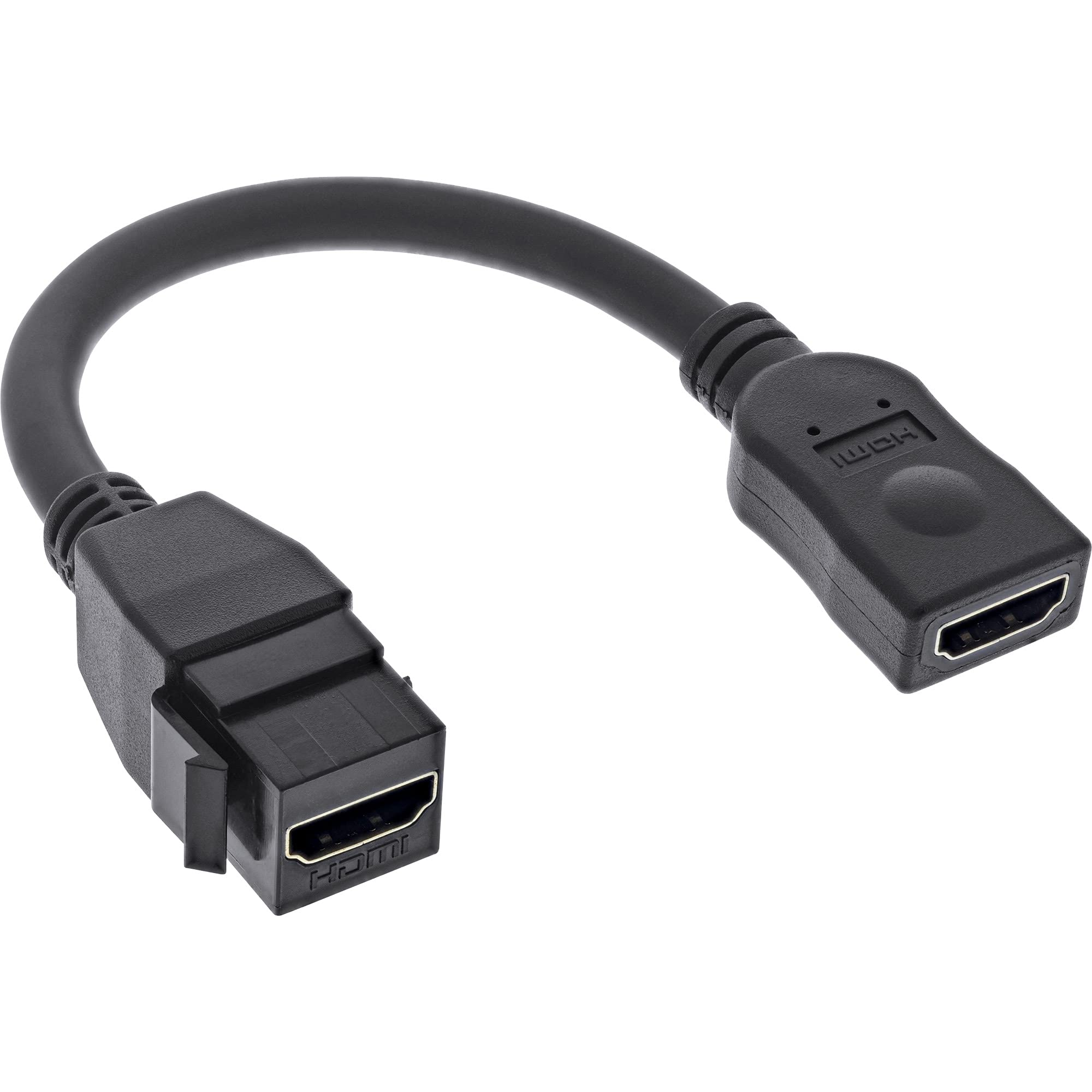InLine® HDMI Keystone kabel adapterowy 4K/30Hz, gniazdo HDMI A, czarny, 0,2 m