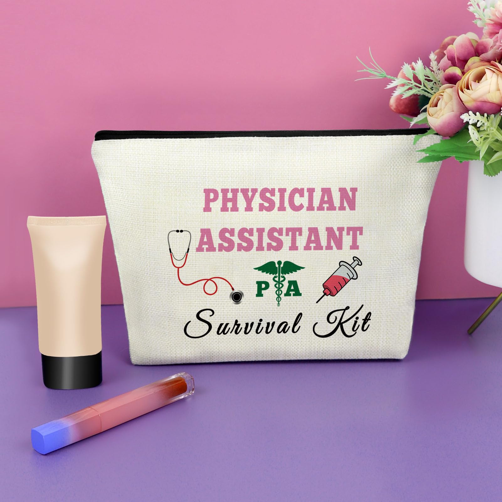 Sazuwu Physician Assistant Gift Makeup Bag Future PA Accessories for Women Graduation Appreciation Thank You Birthday Gifts Cosmetic Travel Pouch