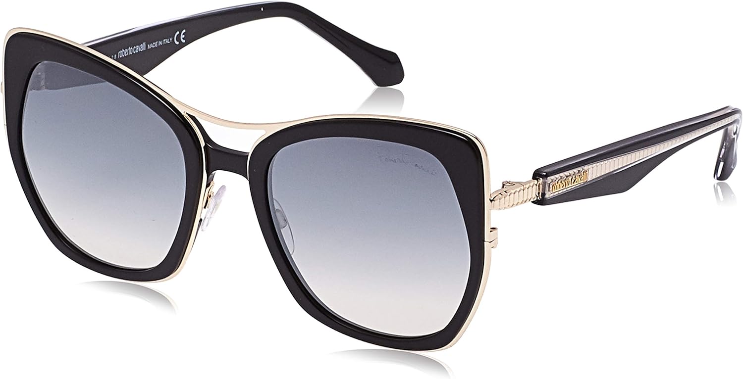 Sunglasses Roberto Cavalli RC 1093 Monteverdi 01C Shiny Black, Pale Gold, Crysta