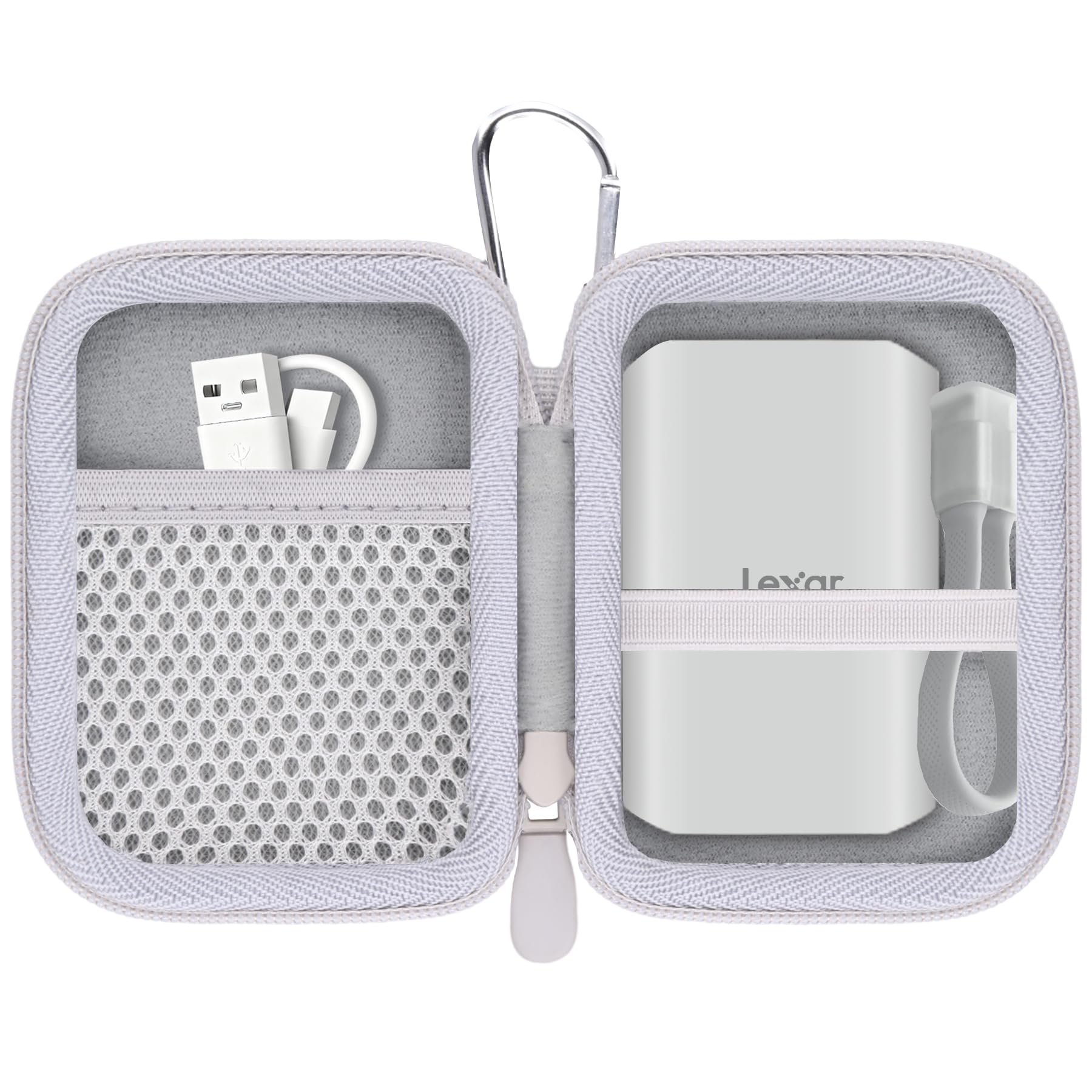 Khanka Custodia per Lexar TouchLock ES5 ES4 SL500 SL500M 1TB/2TB/4TB Portatile SSD, Custodia di Conservazione per Lexar TouchLock/ES5/ES4/SL500/SL500M Esterno SSD, Solo Custodia (Bianco)