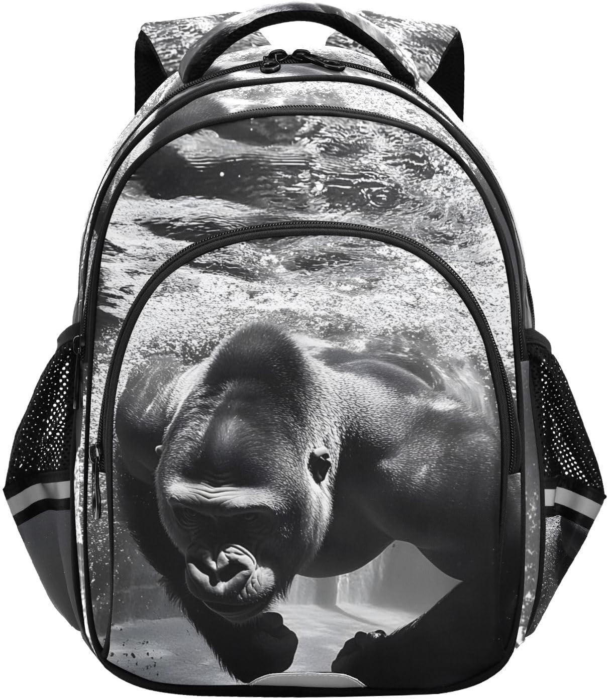 Kid's Backpack (Gorilla Diving), Travel Hiking Schoolbag Book Bag for Boys Girls Teens Medium
