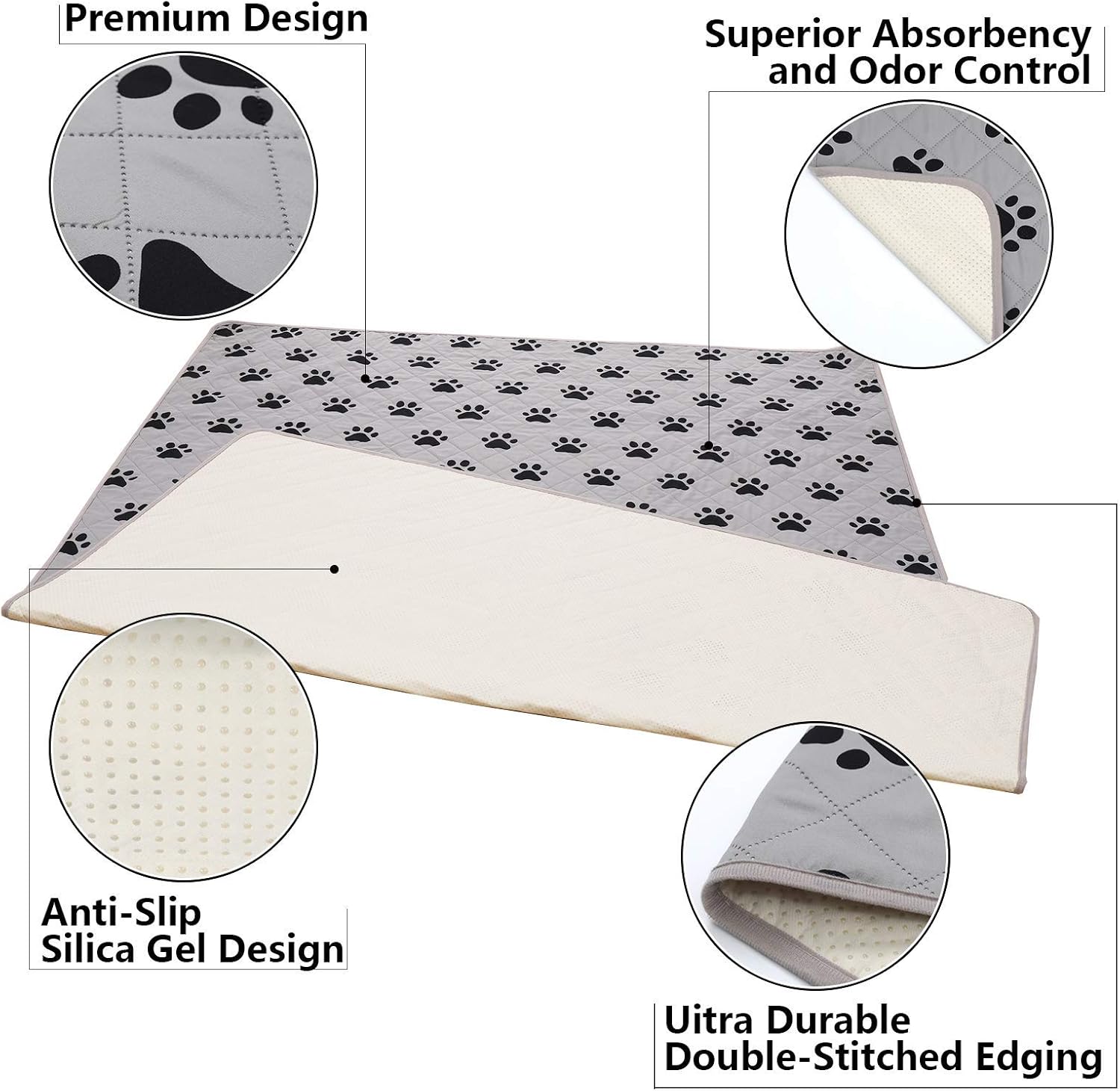 SPXTEX Dog Bed Cover Dog Crate Pads Dog Pee Pads Washable Dog Pads, Non Slip Puppy Pee Pads for Large Dogs, Waterproof Pet Pee Pad, Dog Whelping Training Pads for Dogs, 1 Piece, 82"x86"