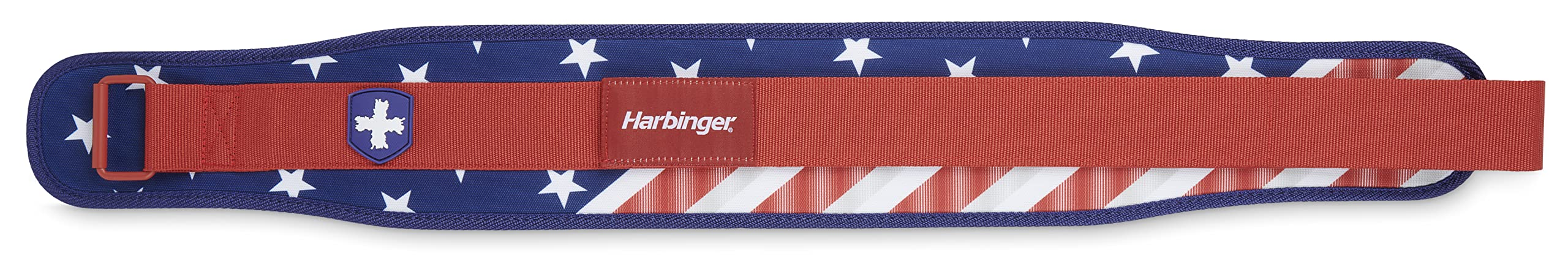 Harbinger Cintura per sollevamento pesi e allenamento in schiuma da 10,5 cm, grande, bandiera, taglia competizione (uomo e donna)