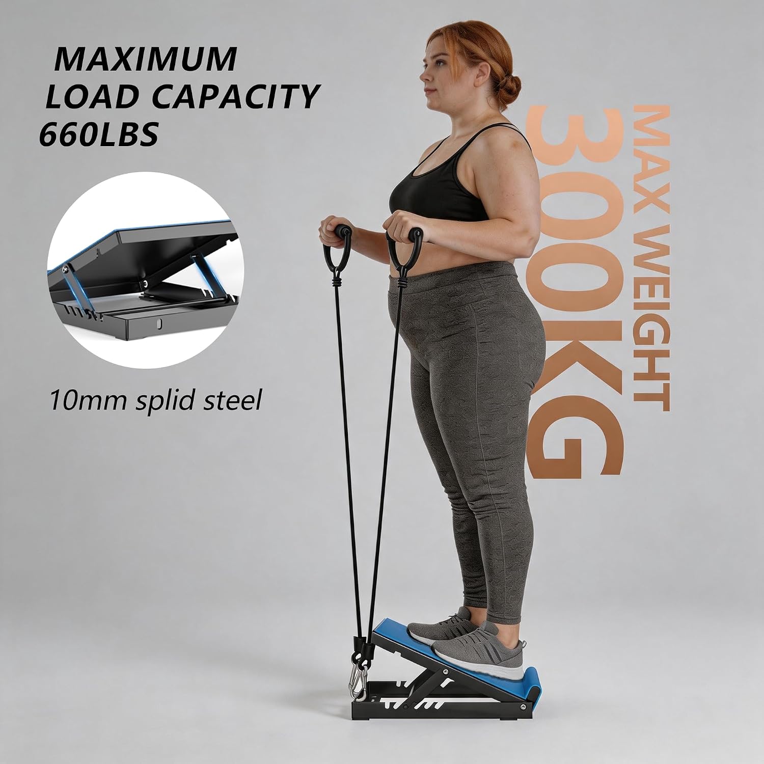 650lbs Steel Slant Board, 5-Angle Calf Stretcher for Plantar Fasciitis & Achilles Relief, Non-Slip Incline Board for Home Gym & Stretching