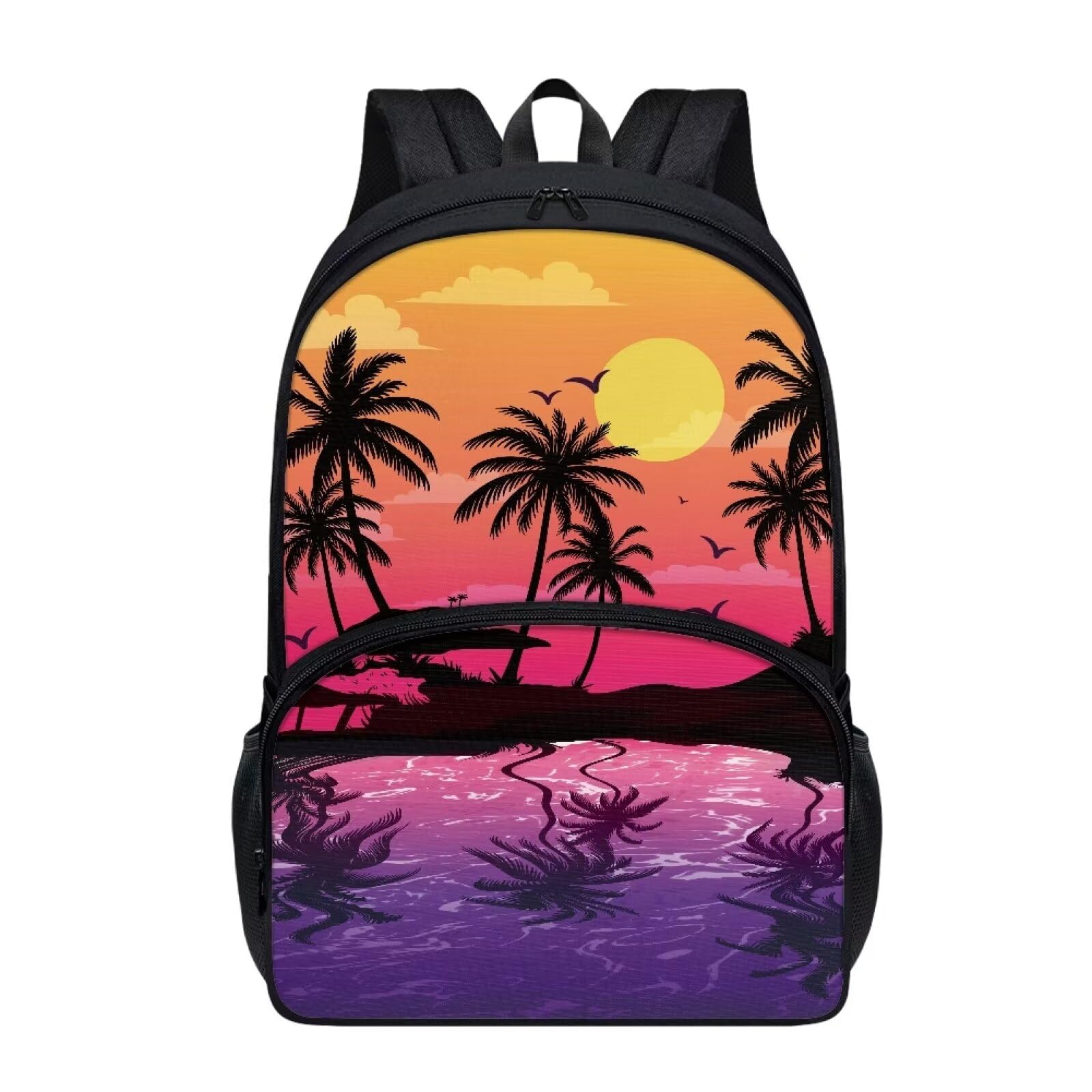 ASQVTIFE Back Pack for School Sunset Scenery Backpacks for Boys Teens Girls Backpack 17 Inch Kids Elementary Middle High School Bag College Travel