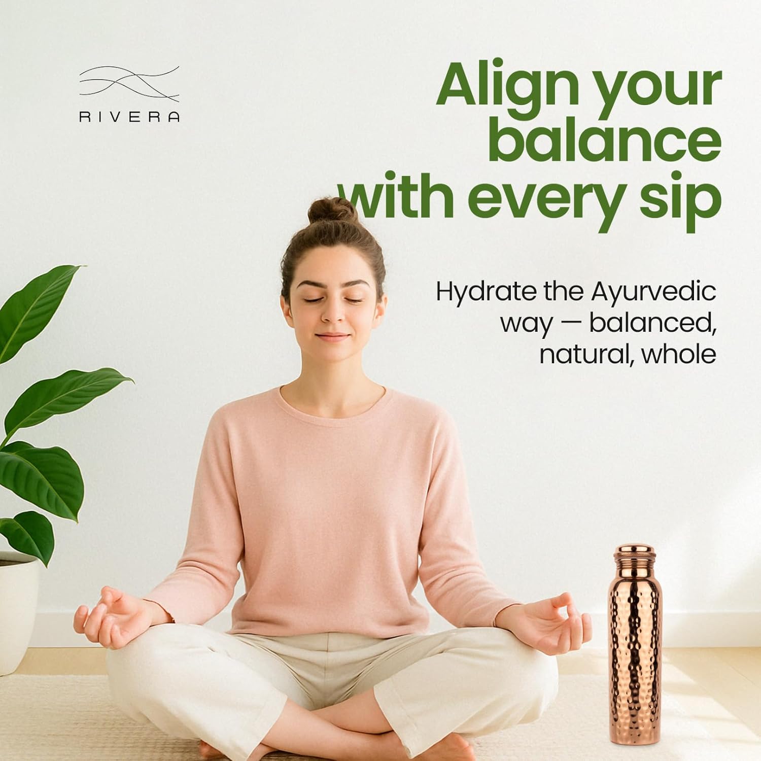 Rivera [NEW] Hammered 32oz – 99.92% LAB TESTED Pure Copper water bottle, PTFE & PFOA Free, Leakproof & Joint free, BPA-Free, Eco-Friendly, Non-Toxic, Handcrafted, Detox & Wellness - Hammered - Image 5