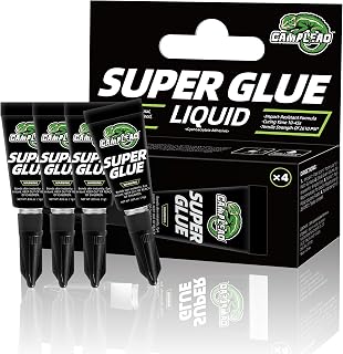 Super Glue Liquid for Plastic, Wood, Leather, Jewelry, Paper, 2610 PSI Strength All Purpose Single-Use Mini CA Adhesive for Small Household Repairs, Quick Fixes - 4 x 1g