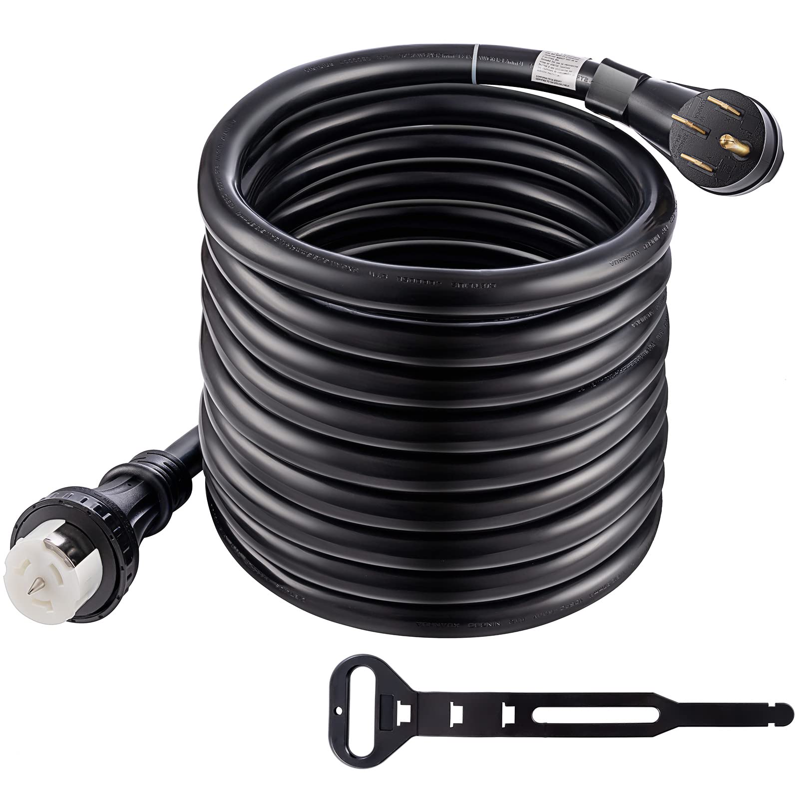 ZBPRESS 25FT 50 Amp Generator Cord with Power Inlet Box,Heavy Duty STW 6/3 + 8/1 Power Cord N14-50P & SS2-50R & CS6364 Twist Lock Connector