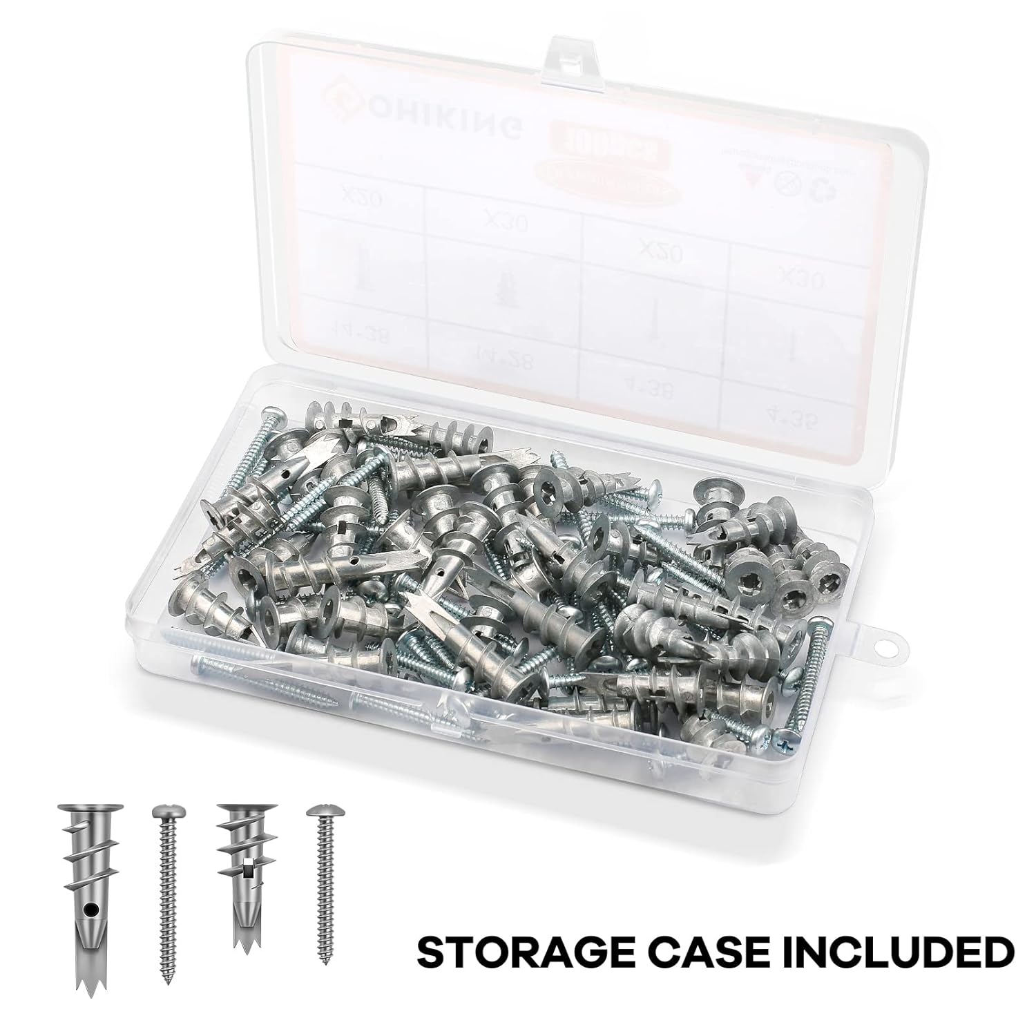 100 Pcs Zinc Self-Drilling Drywall Anchors with #8 Stainless Steel Screws Kit, 50 Heavy Duty Metal Wall Anchor and 50 Screws: Industrial & Scientific
