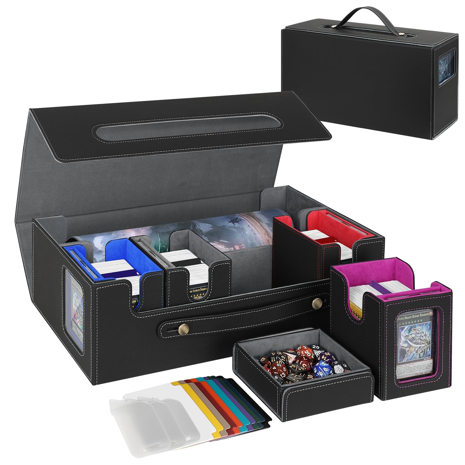 Amazon.com: UAUZA MTG Deck Box 6 In 1 with Playmat Space, Trading