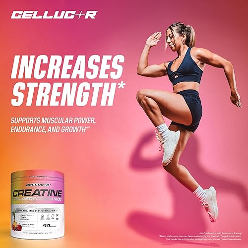 Miniatura 4 de Cellucor Polvo de creatina, sabor a ponche de frutas aumenta la fuerza, la masa muscular magra y la resistencia, creatina micronizada para una