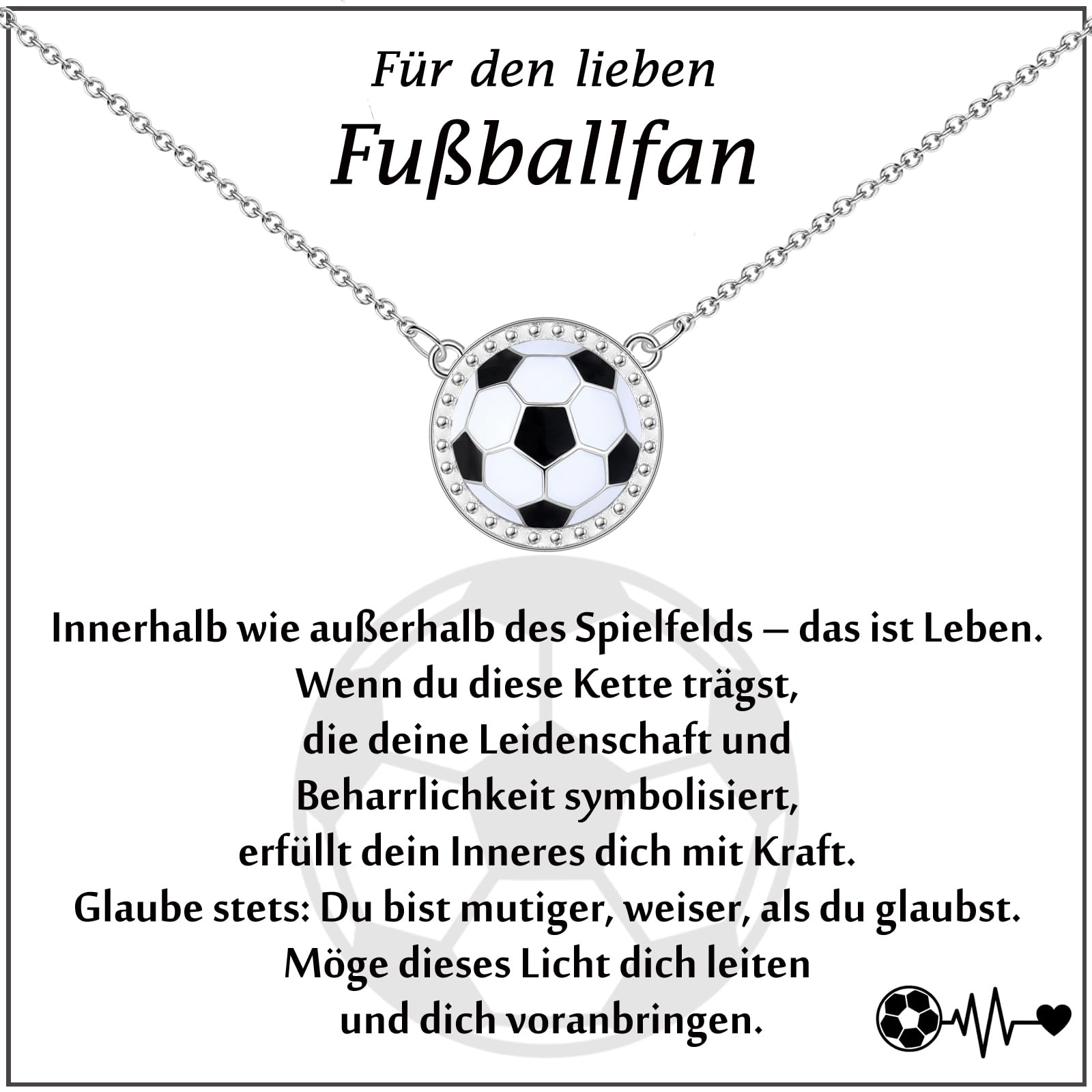 WOVEE Fußball Geschenke für Kinder Jungen Mädchen Fussball Kette für Jungs Damen Herren Geschenkideen Fußballfans Fußballfreunde Fußballspieler Fußballer