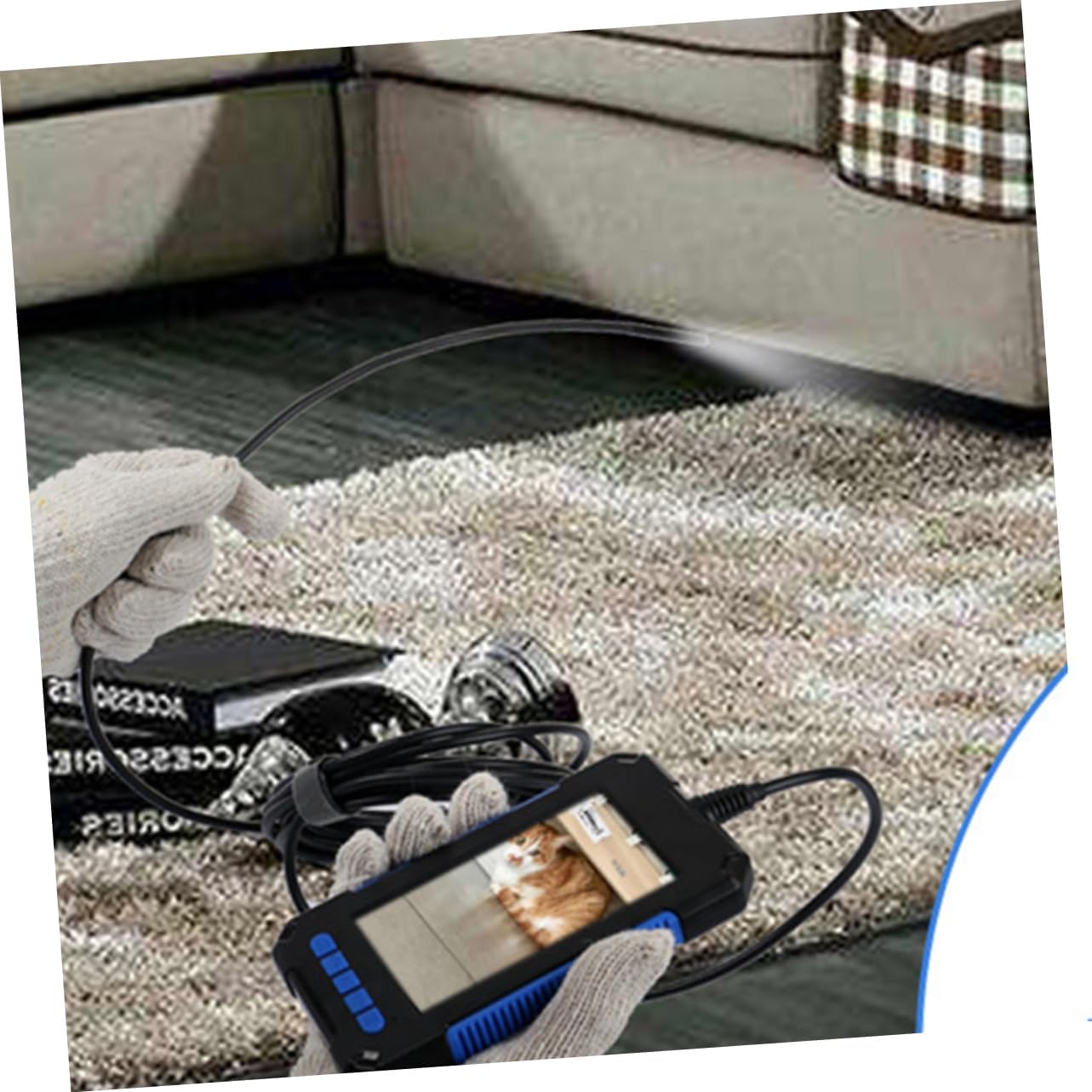 STOBAZA 1set Industrial Inspection Borescope Led Lights and Display Screen for Automotive and Pipeline Inspections