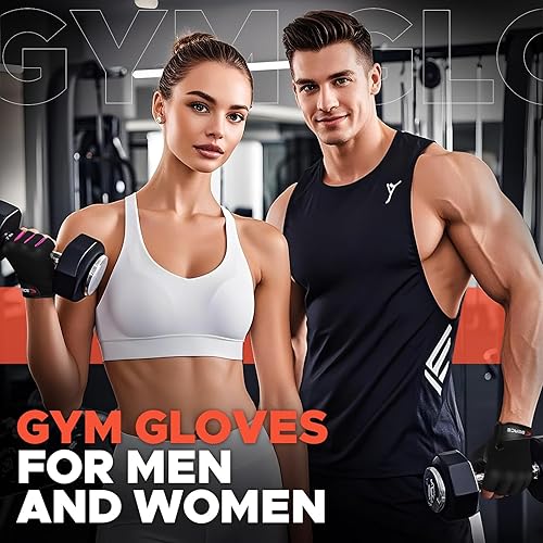 Miniatura 4 de BEACE Guantes de gimnasio para levantamiento de pesas con palma de cuero antideslizante para entrenamiento, ejercicio, fitness y culturismo para