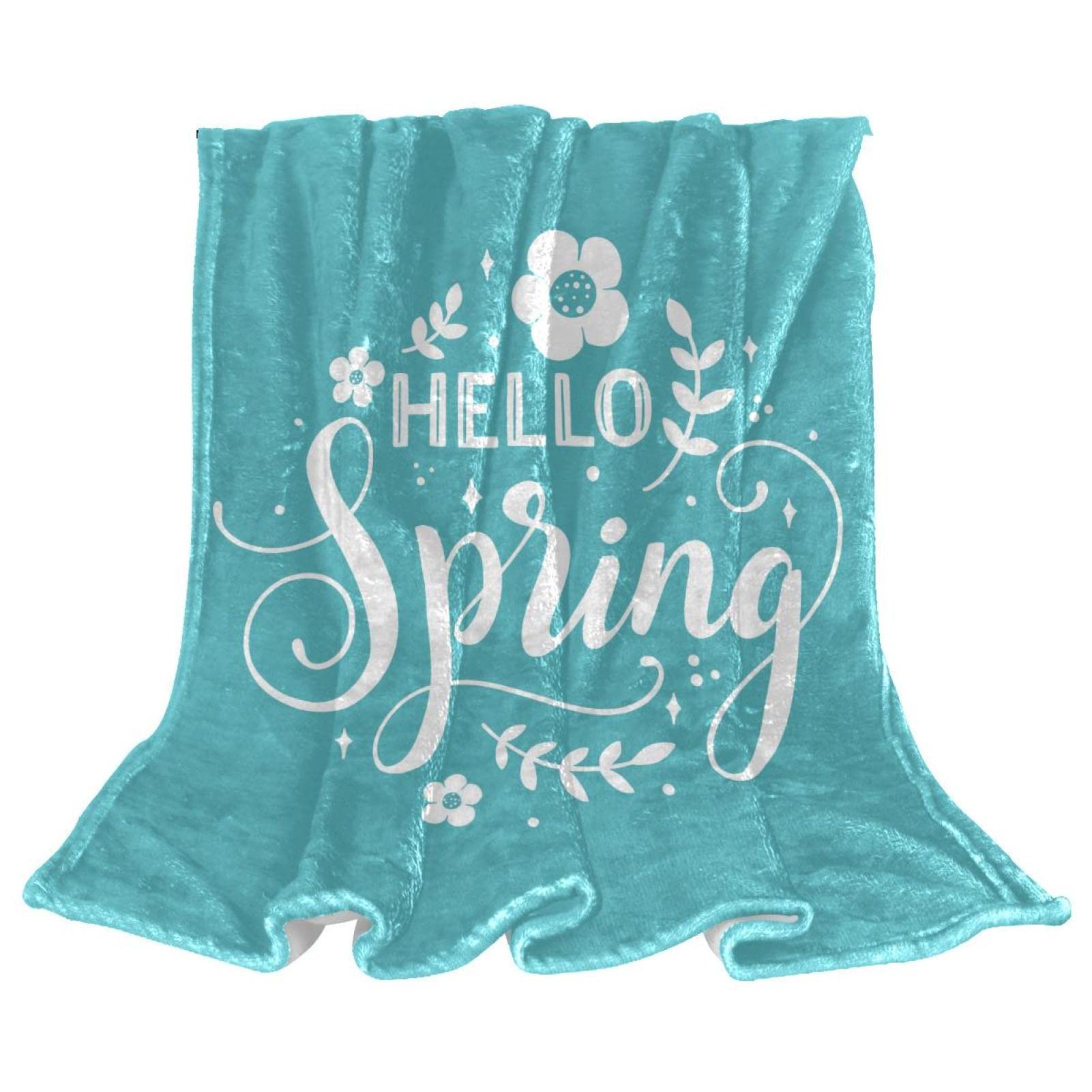 Couvre-lit Bonjour Printemps bleu doux pour lit d'enfant