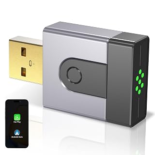 2-in-1 Wireless CarPlay Adapter, Compatible with Apple CarPlay & Android Auto, Upgrade Wired to Wireless in Seconds, Multi-User Switching, Plug & Play, Fast Auto-Connect, Lag-Free, Mini Sleek Design - Amazon product rated Grade A
