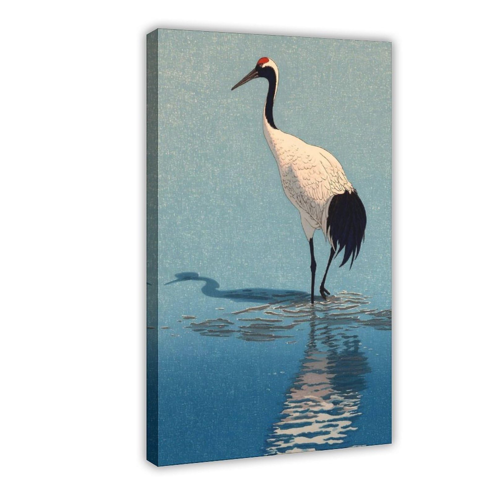 Jfecth Frame-Style Red Crowned Crane Poster Canvas Poster For Home Decor Gift