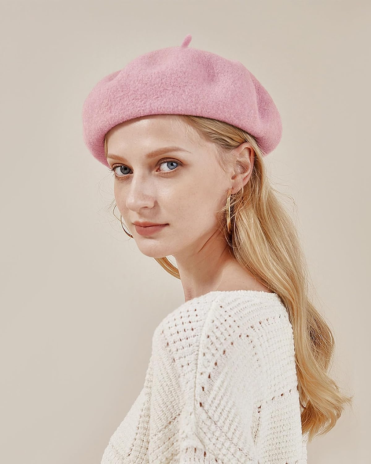 AWAYTR Wool French Beret Hats - Solid Color Artist Beret Hat for Women and Kids - Image 2