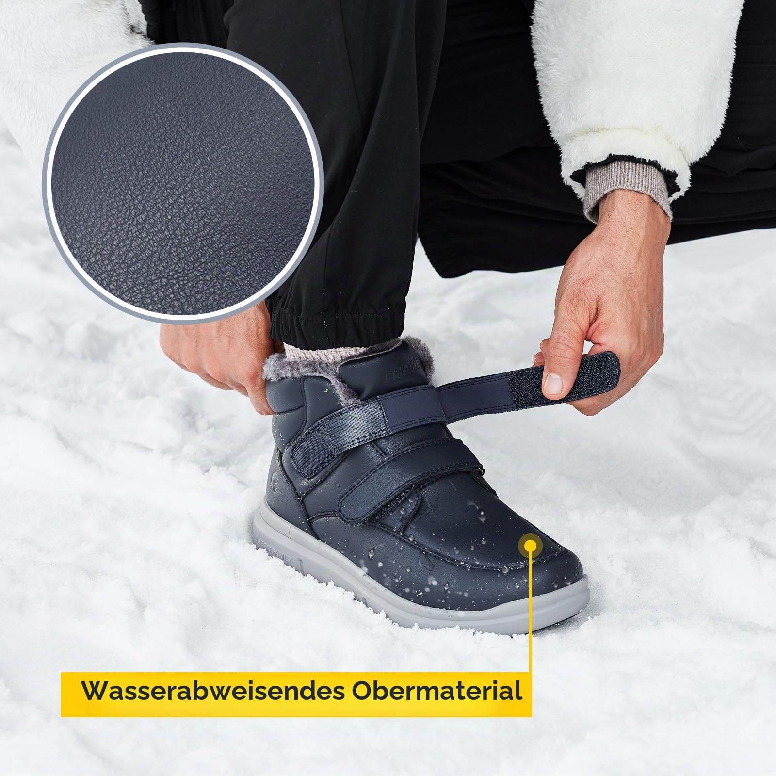FitVille Winterschuhe Herren Extra Weit Winterstiefel Wasserdicht Schneestiefel Kurzschaft Stiefel Breit Rutschfeste Schuhe