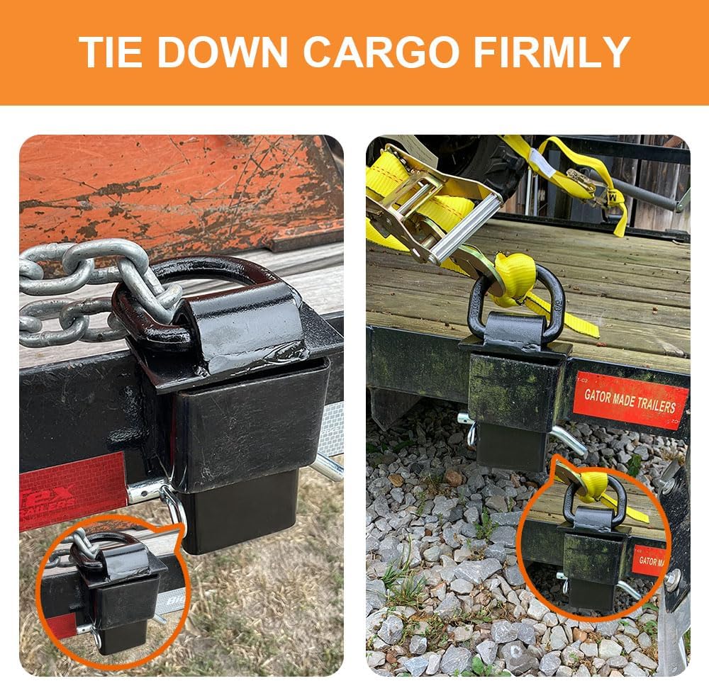 4PCS 16200lbs Trailer Stake Pocket D Ring Tie Downs Fit for Flated Trucks and Trailers with Standard 2" x 4" Stake Pockets - Image 4