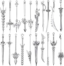20 Pieces Antique Metal Sword Bookmarks Vintage Knife Pendant Silver Keychain Sword Pendant Mini Old Knife Accessories Gift for Book Lovers DIY Necklace Bracelet