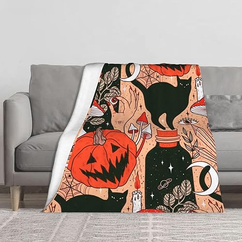 Mantas suaves de Halloween con diseño de calabaza para niños, acogedora manta de forro polar para niños para sofá y cama, regalo para niños, 50 x 60
