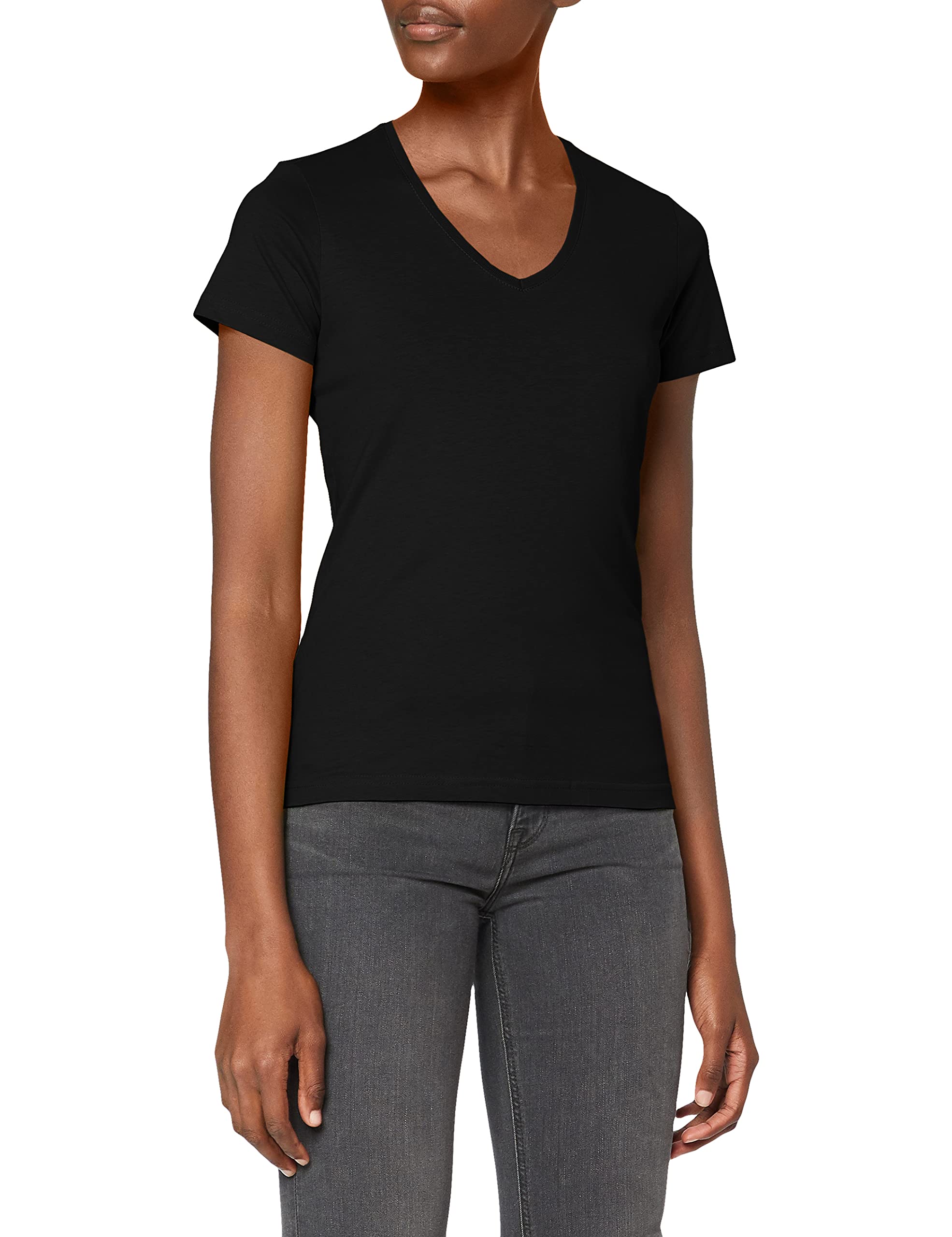 Stedman Apparel Women's Classic-T V-neck/ST2700 T-Shirt, Black Opal, Size 18 (Size:XX-Large)