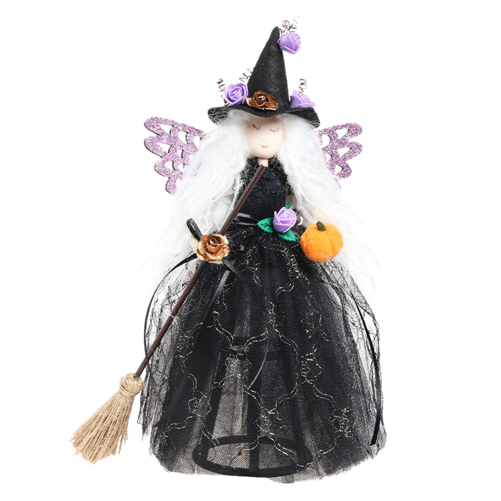 260 Tree Witch Doll | Halloween Decoration Witch Doll Tree Topper Hanging Decorations| Witch Decoration Home Decorations | Halloween Tree Topper | For Halloween Paper Dolls Book Characters (P