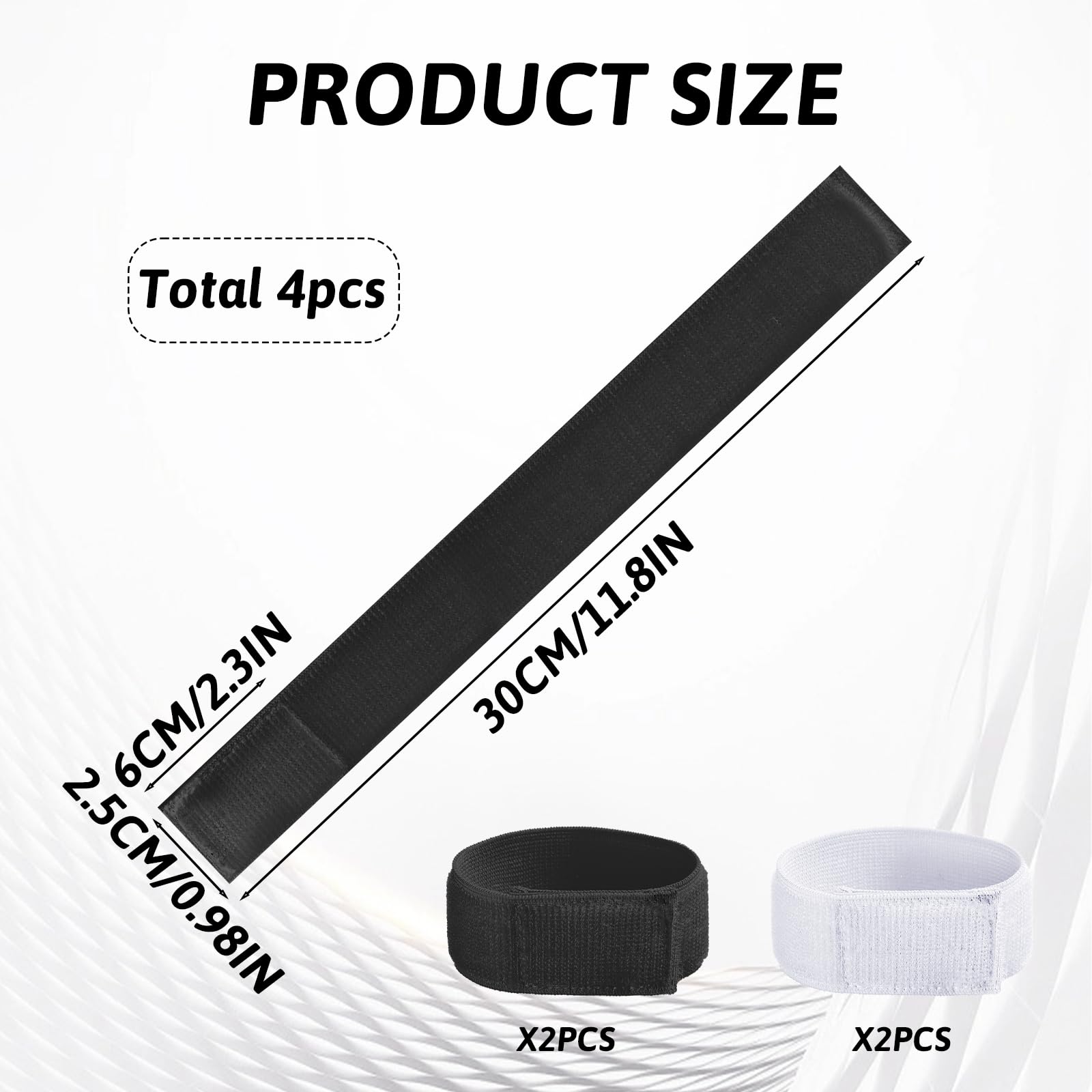 4 Piece Soccer Shin Guard Strap Elastic Football Shin Guard Holders Sleeves Anti Slip Sports Football Legging Shin Fixed Straps for Kicking Ball Running Cycling(Black, White)