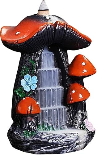Soporte creativo de incienso de cascada de hongos de montaña, decoración del hogar, escultura, quemador de incienso para mesa, meditación, oficina,