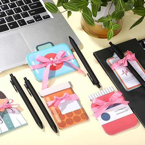 Miniatura 4 de Paquete de 8 bloc de notas para enfermera con bolígrafo, mini notas adhesivas divertidas para enfermera, regalo para la semana de la enfermera 2022