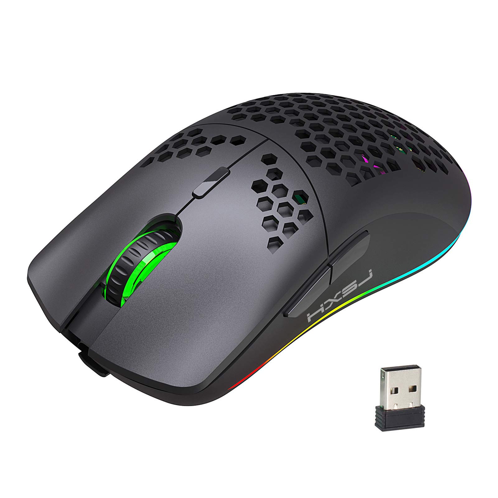 Ratón inalámbrico para juegos T66 RGB, ideal para largas sesiones en tu laptop