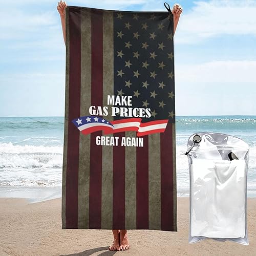 Miniatura 3 de America Make Gas Prices Great Cheap Again Toalla de playa de secado rápido, ligera y portátil para el verano