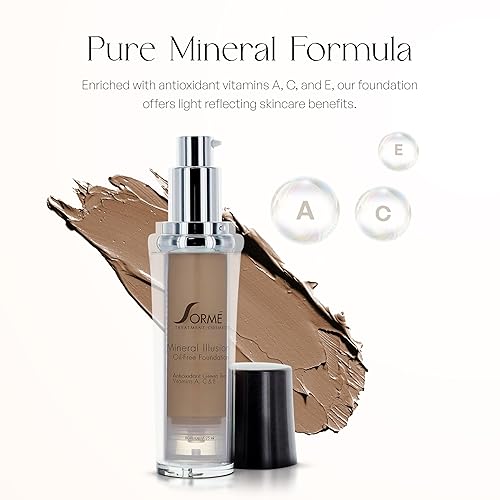 Vista 11 de Sorme Mineral Illusion Foundation - Base líquida sin aceite con protección solar no química Beige oscuro
