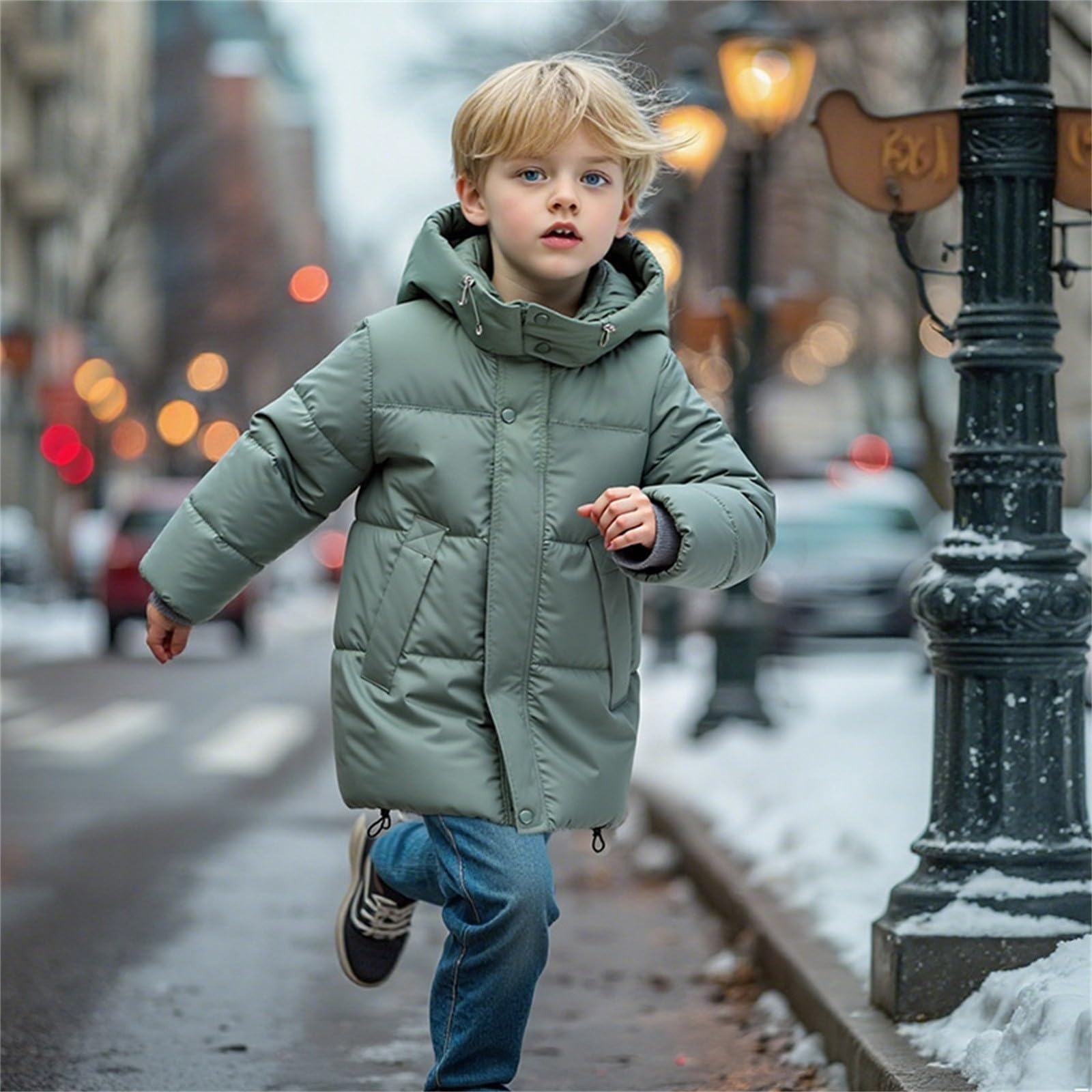 Piumino per ragazzi Bambini Inverno Caldo Piumino Cappotto Trapuntato Casual Outdoor Parka Capispalla Bambini Imbottito Addensare Comfort Snowsuit