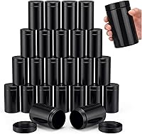 Vista 5 de 24 frascos de plástico transparente vacíos con tapas, recipientes de almacenamiento redondos de boca ancha para productos de belleza, crema