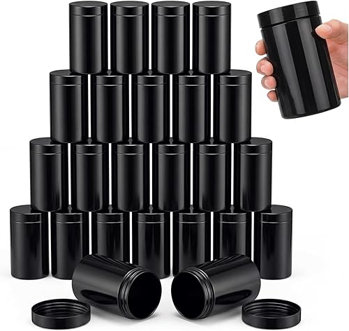 Miniatura 5 de 24 frascos de plástico transparente vacíos con tapas, recipientes de almacenamiento redondos de boca ancha para productos de belleza, crema